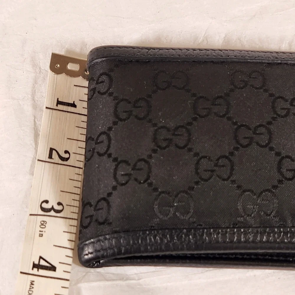 Gucci Canvas Black Men's Web Tab GG Guccissima Bifold Wallet